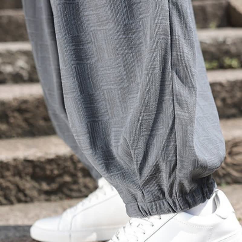 Buddha Stones Fall Winter Casual Vintage Drawstring Geometric Ankle Pants Men's Harem Pants With Pocket - image 17