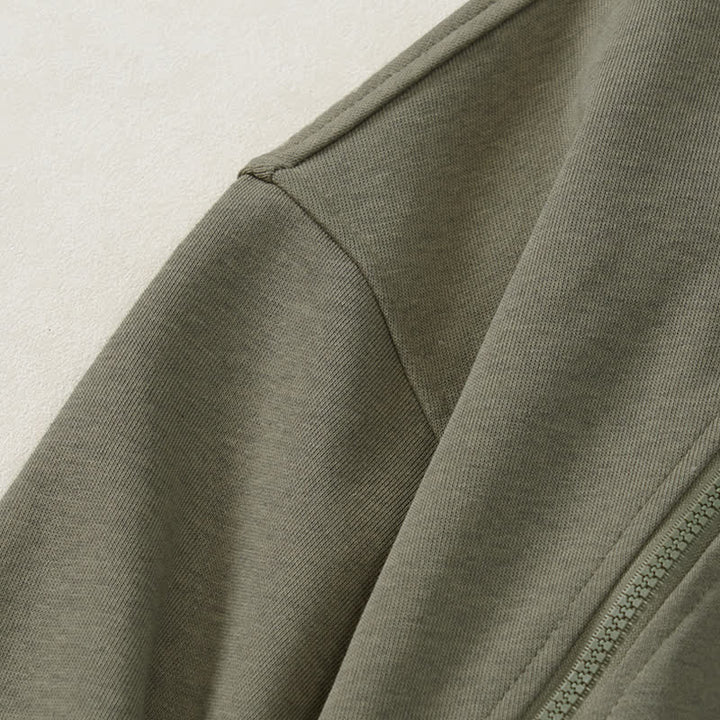 Buddha Stones Fall Winter Casual Minimalist Quarter Zipper Solid Men's Sweatshirts With Pocket - image 2