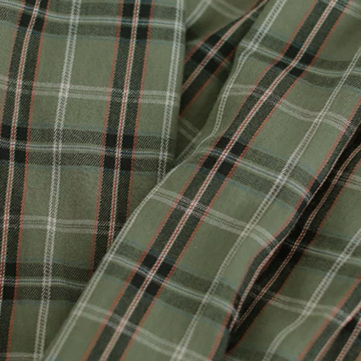 Buddha Stones Fall Casual Vintage Button-Up Contrast Collar Plaid Women's Long Sleeve Shirts - image 12