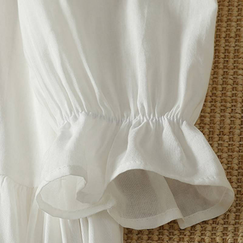 Buddha Stones Spring Boho Button-Up Solid Women's Long Sleeve Dress With Pocket - image 5