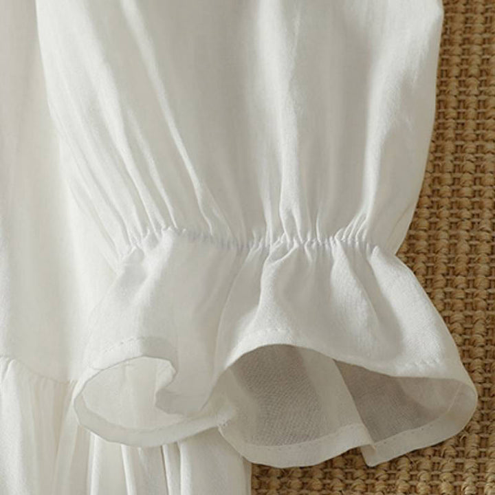 Buddha Stones Spring Boho Button-Up Solid Women's Long Sleeve Dress With Pocket - image 5