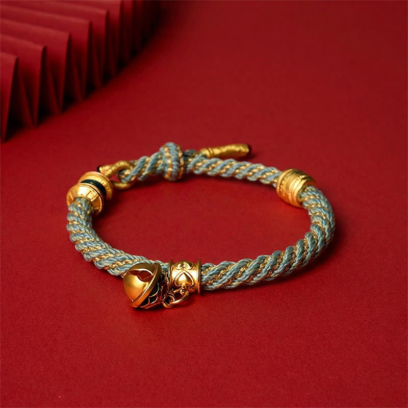 Buddha Stones Copper Enamel Bell Wisdom Tibetan Rope Bracelet - image 17