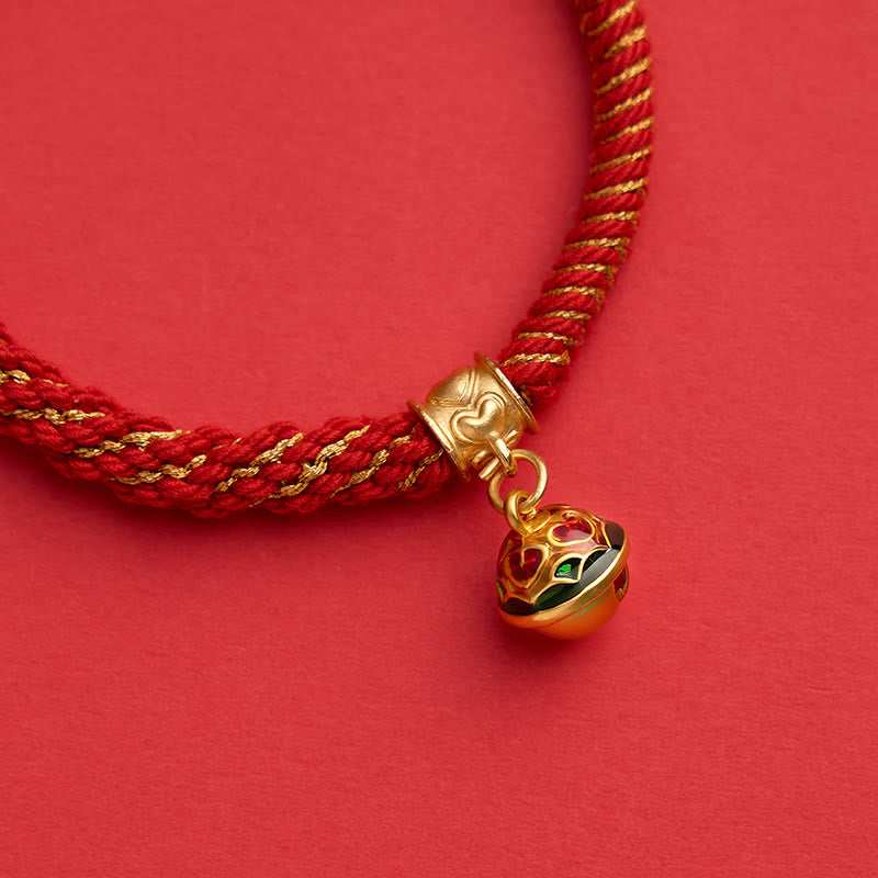 Buddha Stones Copper Enamel Bell Wisdom Tibetan Rope Bracelet - image 3