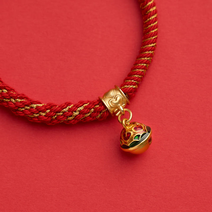 Buddha Stones Copper Enamel Bell Wisdom Tibetan Rope Bracelet - image 3