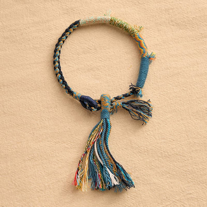 Buddha Stones Cotton Rope Retro Boho Adjustable Tassel Bracelet - image 16