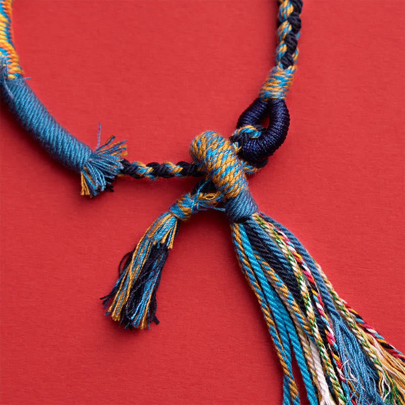 Buddha Stones Cotton Rope Retro Boho Adjustable Tassel Bracelet - image 19