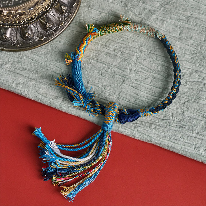 Buddha Stones Cotton Rope Retro Boho Adjustable Tassel Bracelet - image 17