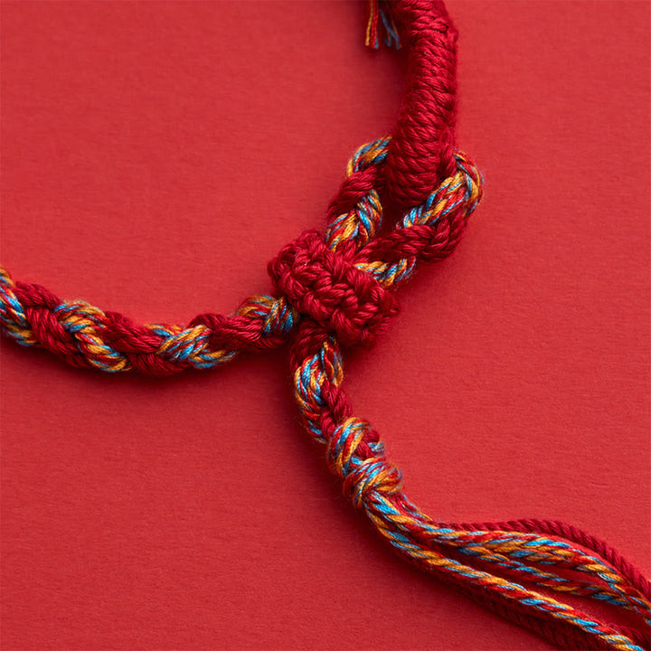 Buddha Stones Adjustable Red String Connection Macrame Bracelet - image 4