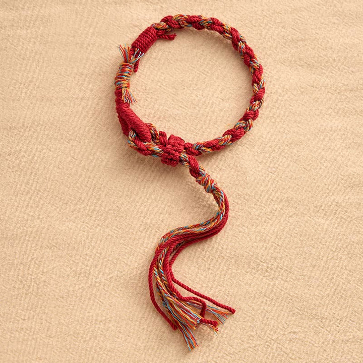 Buddha Stones Adjustable Red String Connection Macrame Bracelet - image 2