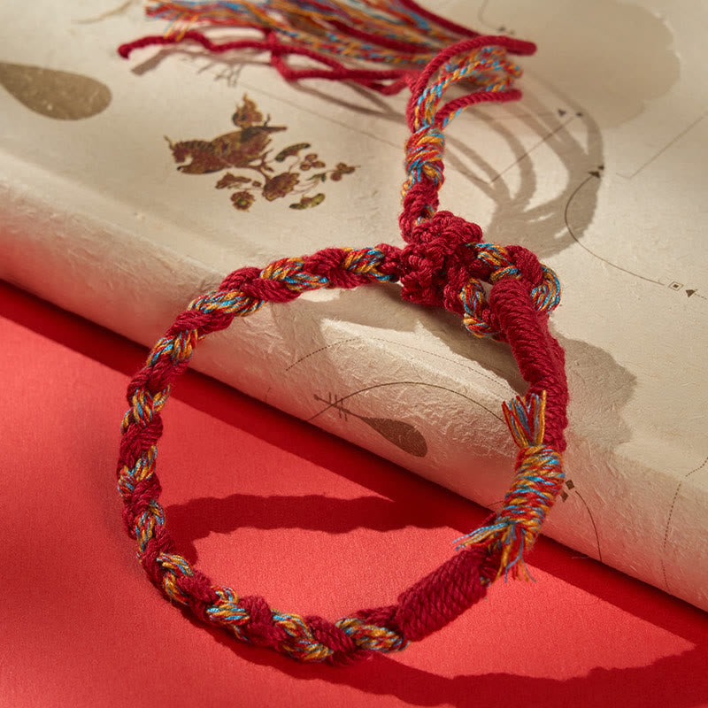 Buddha Stones Adjustable Red String Connection Macrame Bracelet - image 1