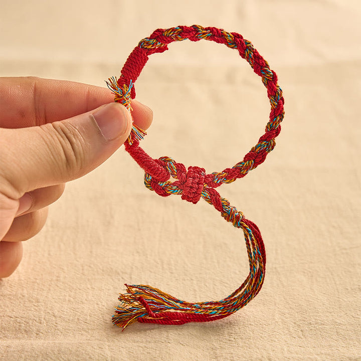Buddha Stones Adjustable Red String Connection Macrame Bracelet - image 3