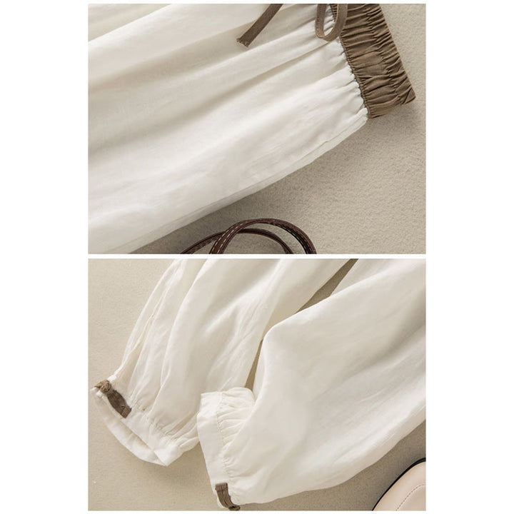 Buddha Stones Plain Cotton Drawstring Women's Harem Pants With Pockets - image 7
