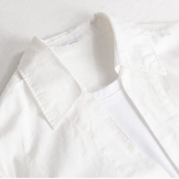 Buddha Stones Fall Casual Minimalist Solid Layered Look Men's Long Sleeve Shirts - image 11
