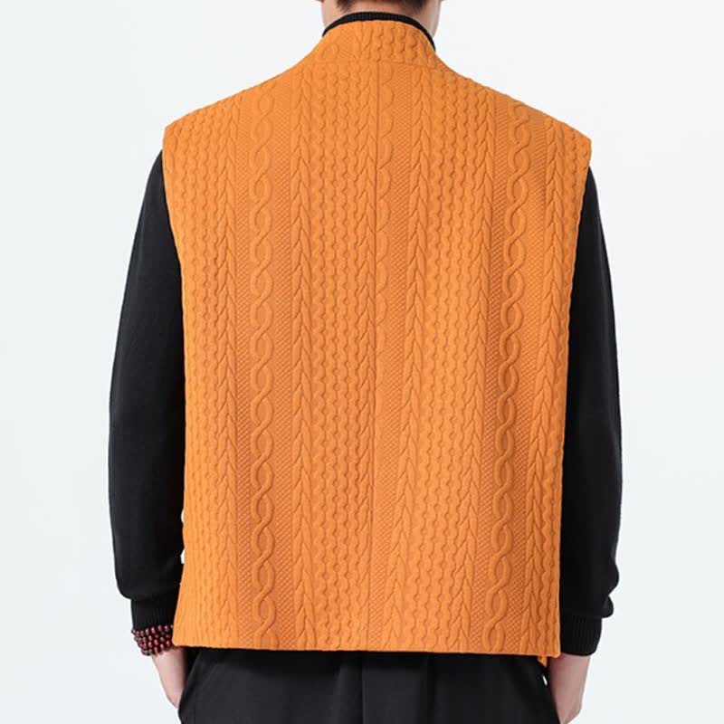 Buddha Stones Fall Winter Casual Minimalist Solid Knit Tank Top Men's Vests - image 13