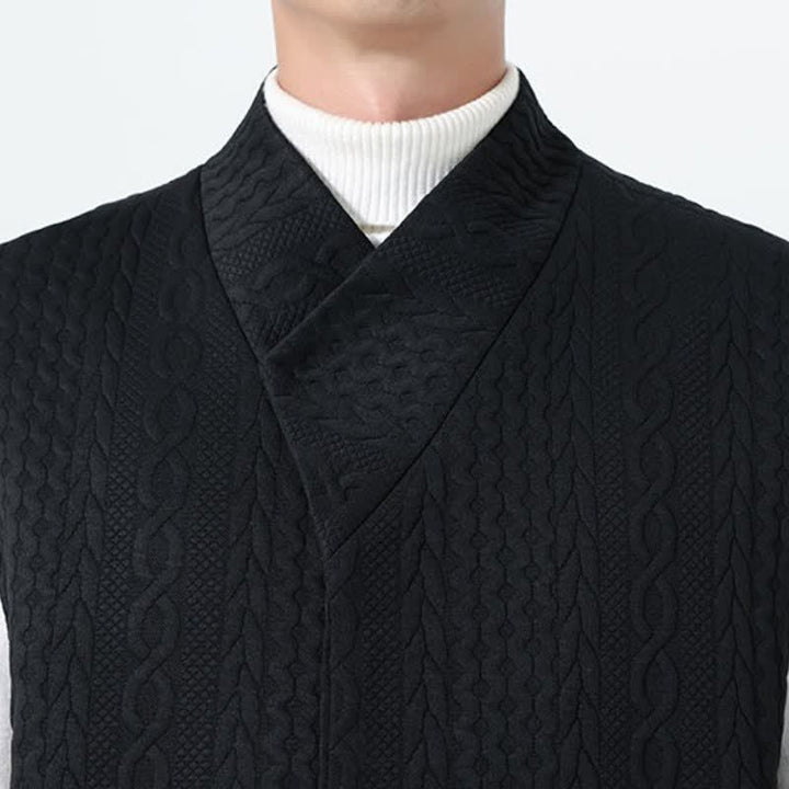 Buddha Stones Fall Winter Casual Minimalist Solid Knit Tank Top Men's Vests - image 22