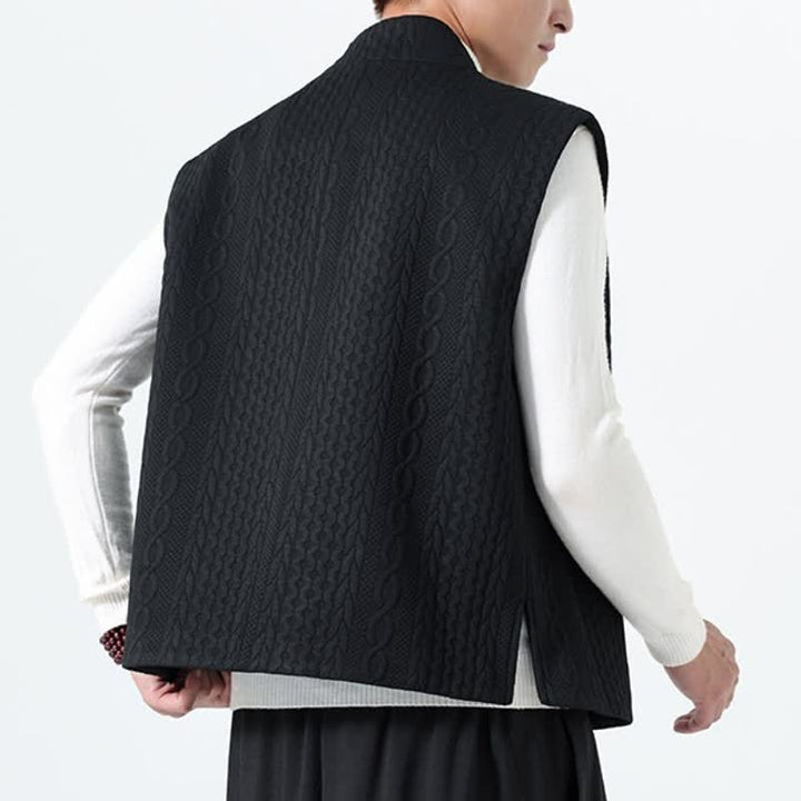 Buddha Stones Fall Winter Casual Minimalist Solid Knit Tank Top Men's Vests - image 19
