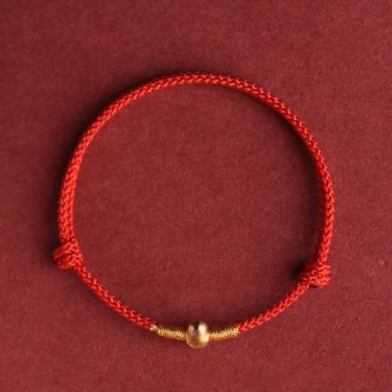 Buddha Stones Red String Hand-Woven Protection Bracelet Anklet - Red - Anklet(Circumference19–24 cm) - image 6