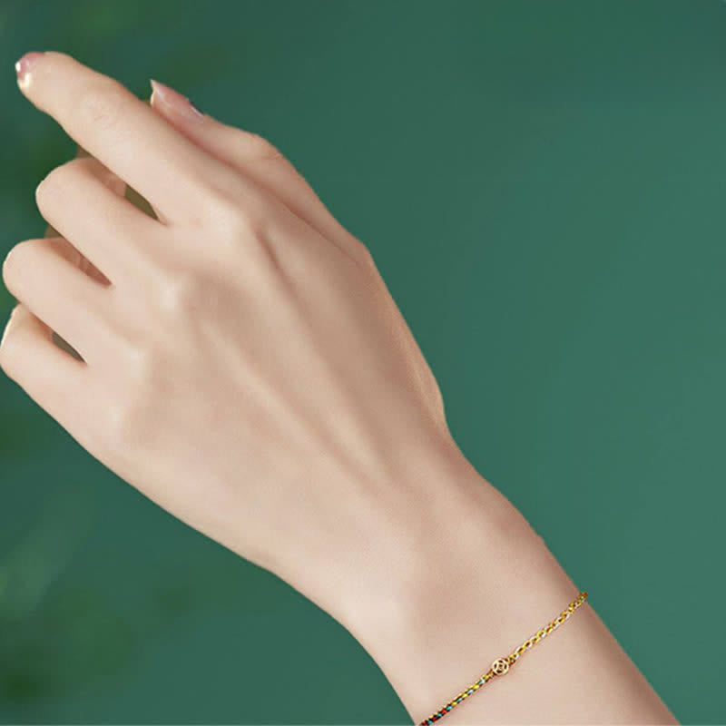 Buddha Stones Hand-Woven Thin Colorful String Protection Bracelet - image 4