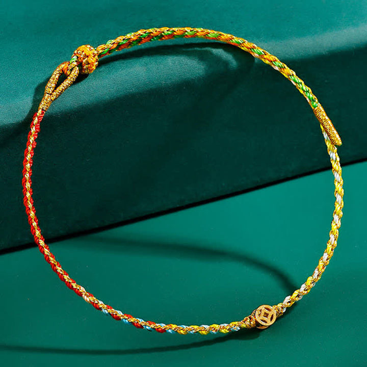Buddha Stones Hand-Woven Thin Colorful String Protection Bracelet - image 2