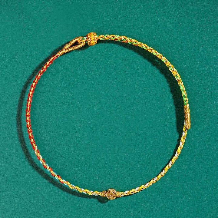 Buddha Stones Hand-Woven Thin Colorful String Protection Bracelet - image 3