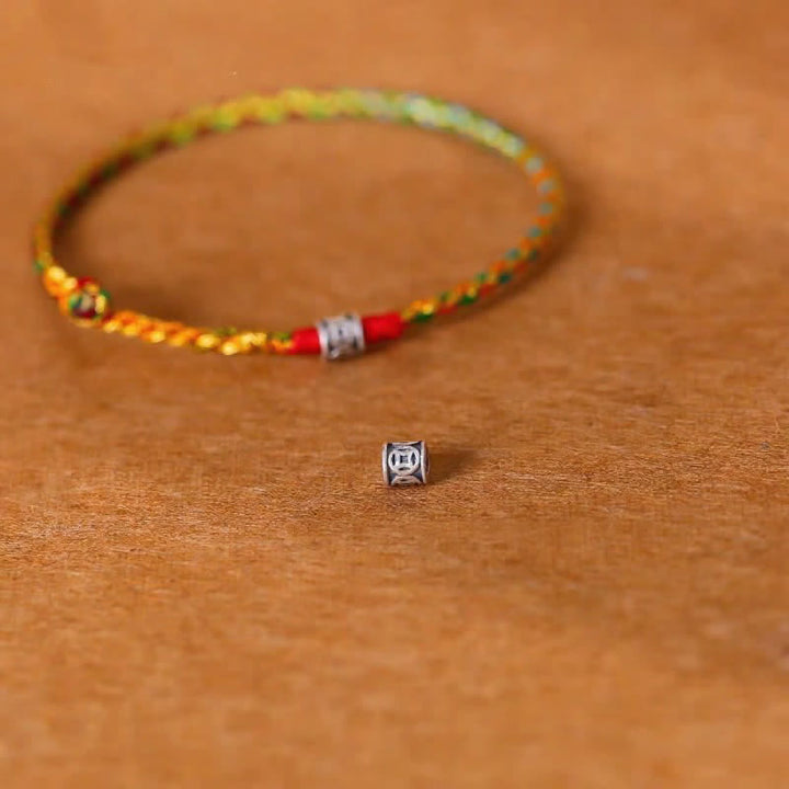 Buddha Stones 925 Sterling Silver Hand-Woven Multicolor Red String Faith Bracelet - image 4