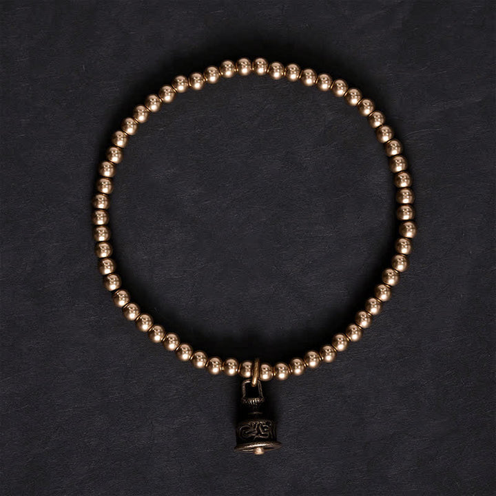 Buddha Stones Copper Beads Bell Pendant Balance Bracelet - image 2