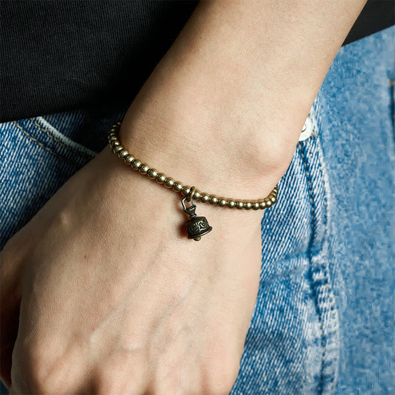 Buddha Stones Copper Beads Bell Pendant Balance Bracelet - image 4