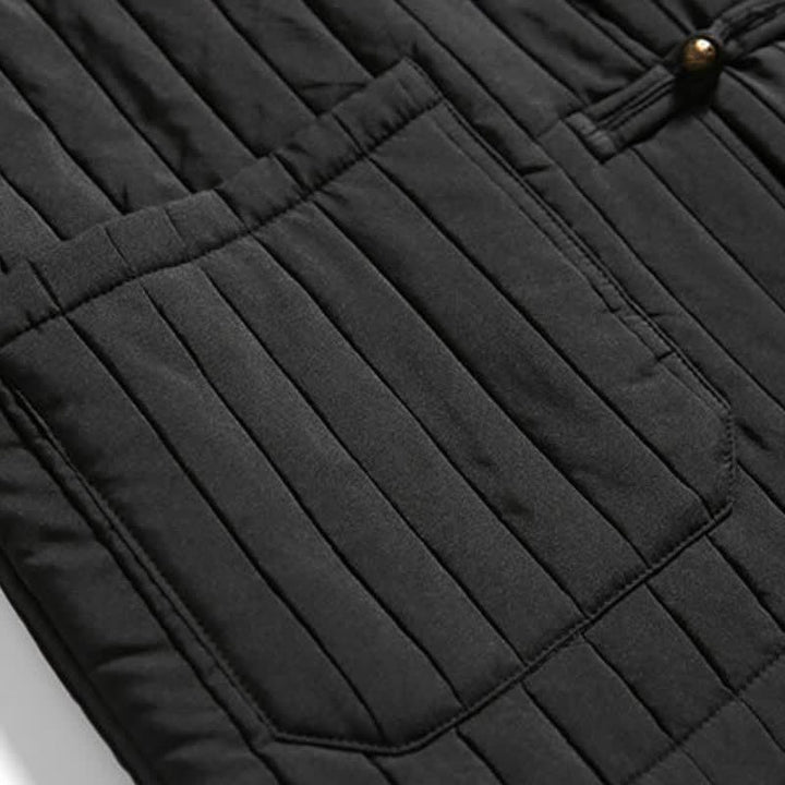 Buddha Stones Fall Winter Casual Tang Style Frog Button Solid Men's Jackets With Pocket - image 14