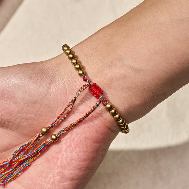 Buddha Stones Copper Beads Red String Balance Bracelet - image 9