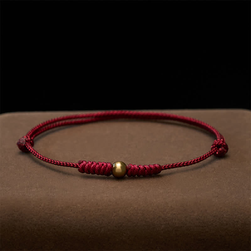 Buddha Stones Red String Copper Bead Connection Bracelet - image 3