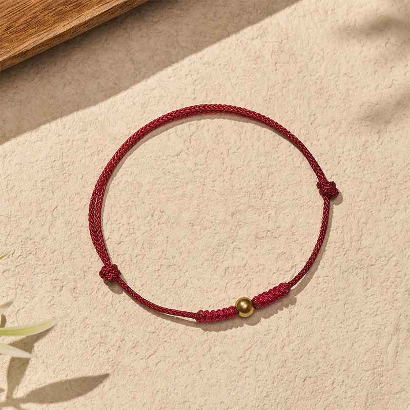 Buddha Stones Red String Copper Bead Connection Bracelet - image 2