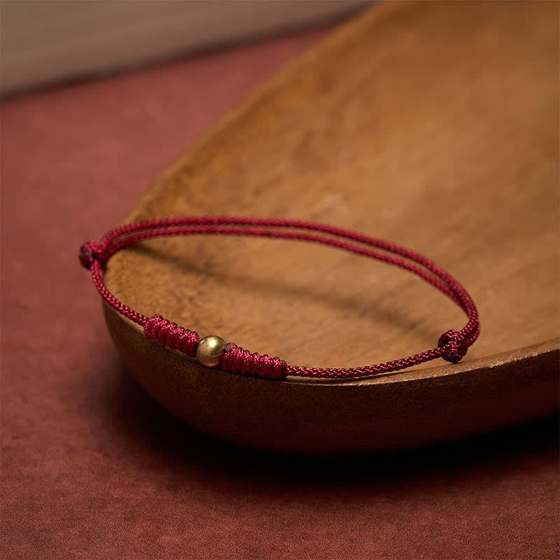 Buddha Stones Red String Copper Bead Connection Bracelet - image 1