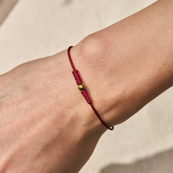 Buddha Stones Red String Copper Bead Connection Bracelet - image 4
