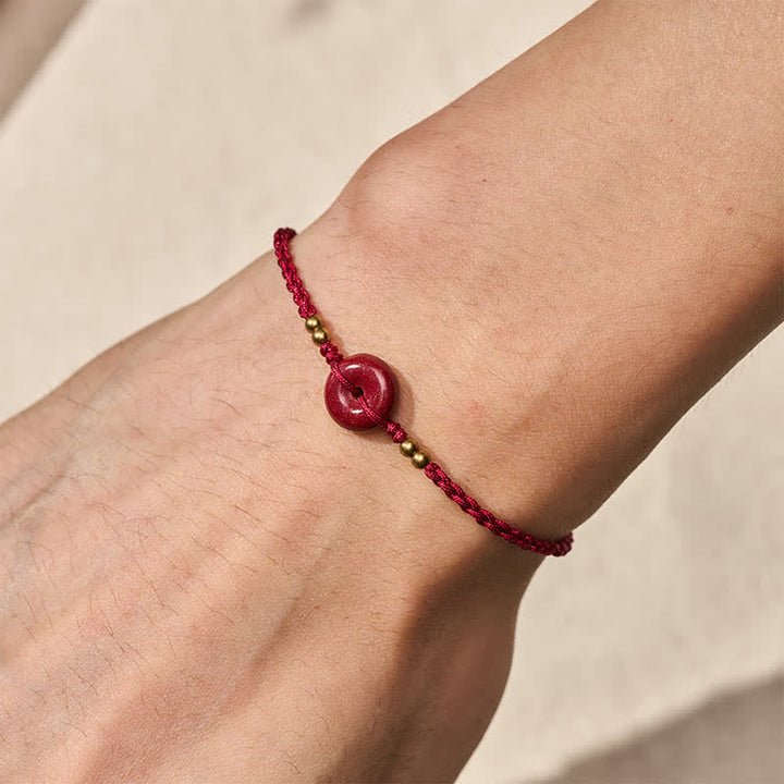 Buddha Stones Red String Peace Buckle Copper Protection Bracelet - image 4