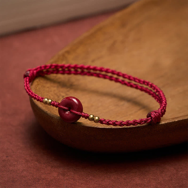 Buddha Stones Red String Peace Buckle Copper Protection Bracelet - image 2