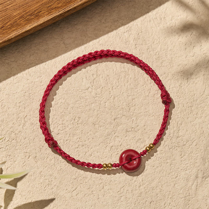 Buddha Stones Red String Peace Buckle Copper Protection Bracelet - image 3