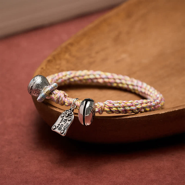Buddha Stones Tibetan Copper Lotus Bell Hand-Woven Bracelet - image 2