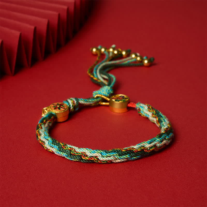 Buddha Stones Ethnic-style Five-Color Red String Protection Bracelet - image 1