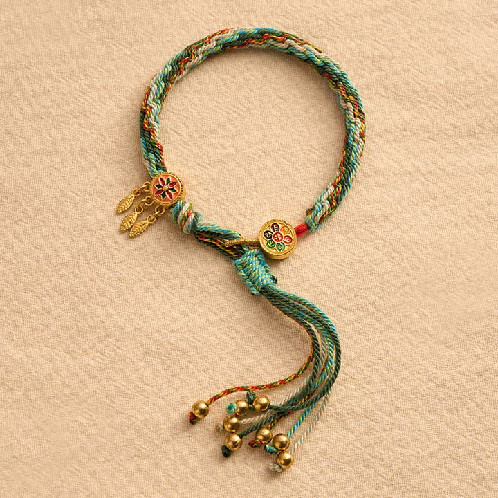 Buddha Stones Ethnic-style Five-Color Red String Protection Bracelet - image 2