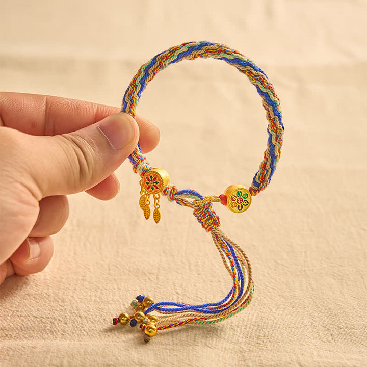 Buddha Stones Ethnic-style Five-Color Red String Protection Bracelet - image 17