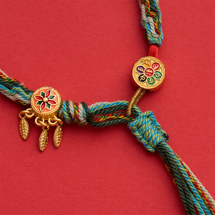 Buddha Stones Ethnic-style Five-Color Red String Protection Bracelet - image 4
