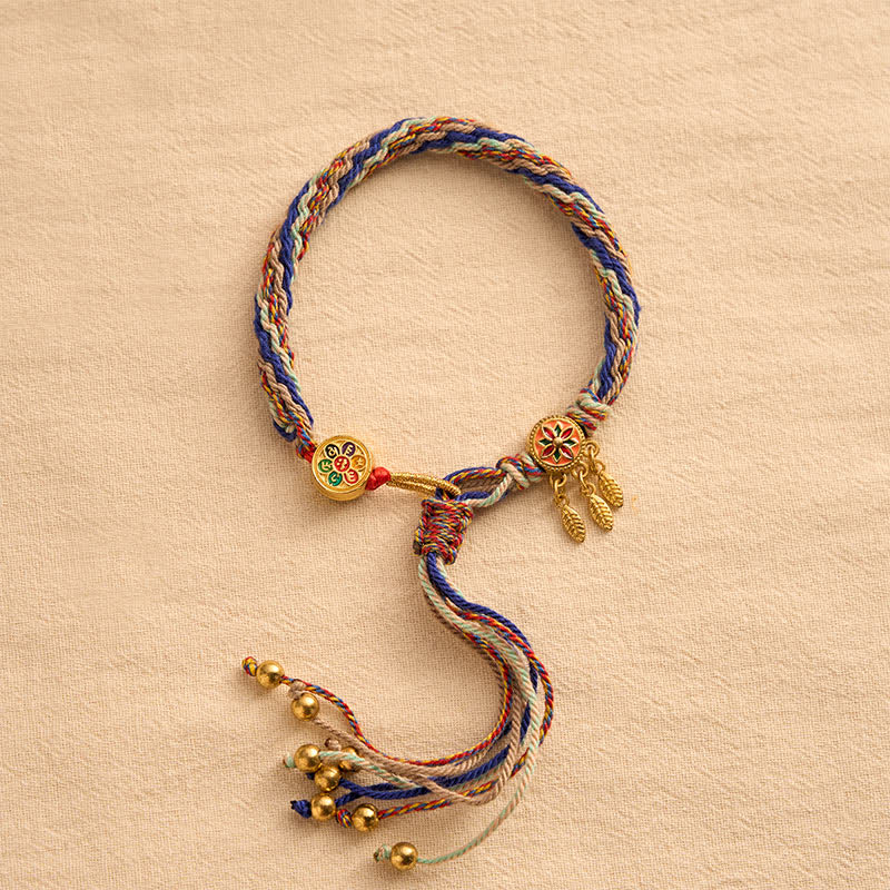 Buddha Stones Ethnic-style Five-Color Red String Protection Bracelet - image 16