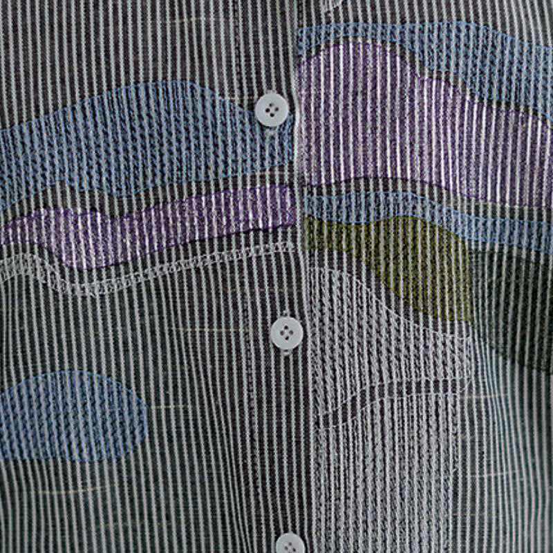 Buddha Stones Spring Fall Casual Vintage Button-Up Abstract Clouds Women's Long Sleeve Shirts - image 13