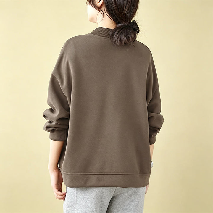 Buddha Stones Fall Casual Minimalist Button-Up Solid Women's Jacket With Pockets - image 3