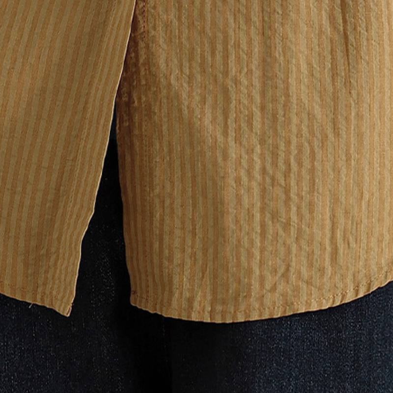 Buddha Stones Spring Fall Classic Simple Button-Up Solid Women's Long Sleeve Shirts - image 7