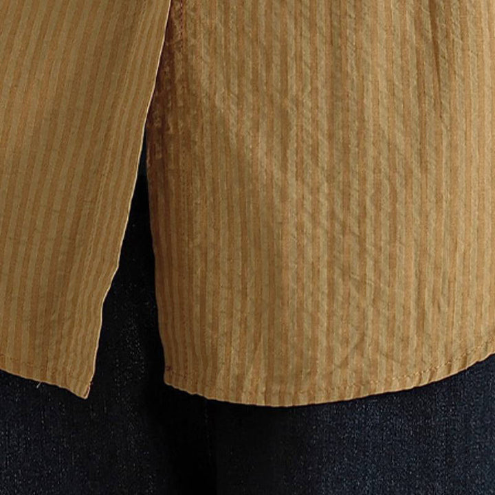 Buddha Stones Spring Fall Classic Simple Button-Up Solid Women's Long Sleeve Shirts - image 7