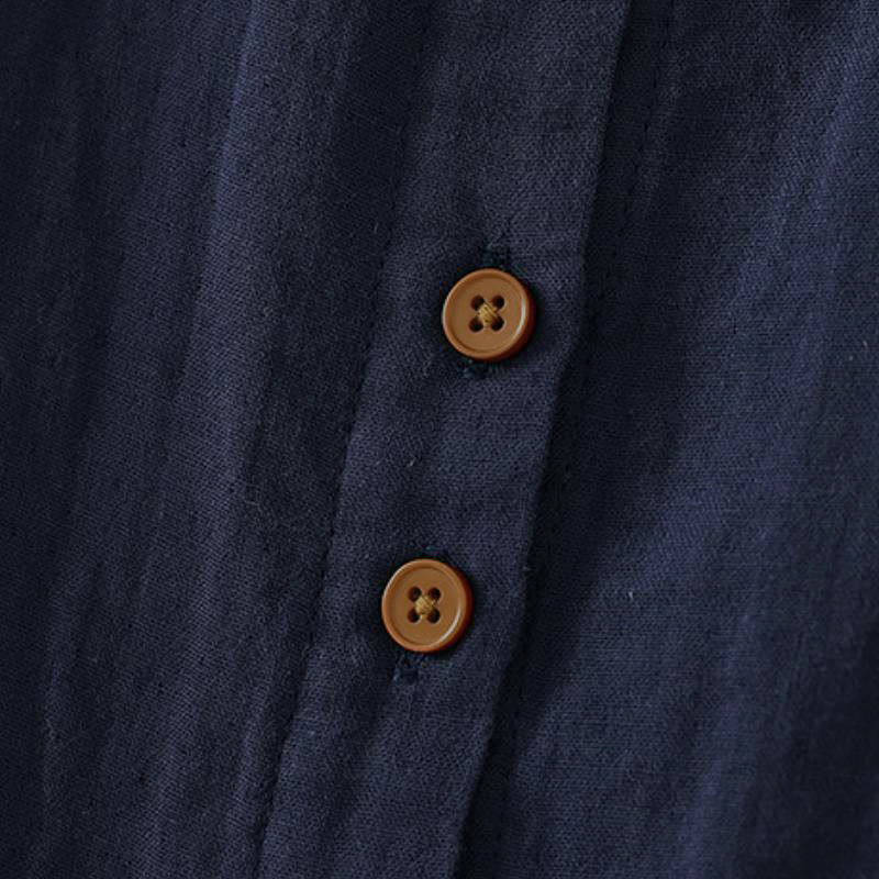 Buddha Stones Spring Casual Vintage Button-Up Contrast Collar Women's Long Sleeve Shirts - image 5