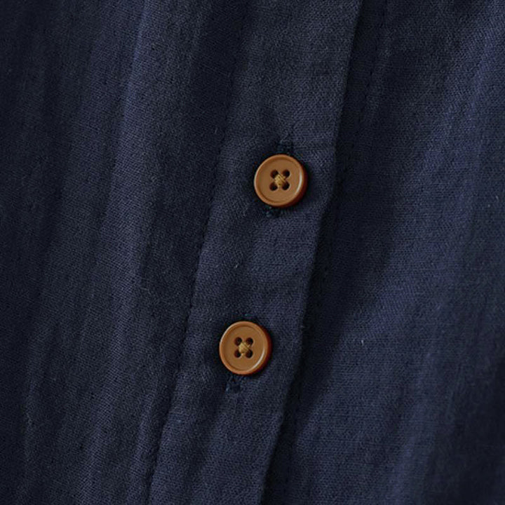 Buddha Stones Spring Casual Vintage Button-Up Contrast Collar Women's Long Sleeve Shirts - image 5