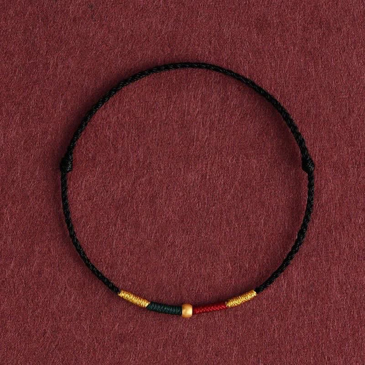 Buddha Stones Copper Bead Red String Protection Braided Rope Bracelet - Black(Wrist Circumference: 5.9–6.7 in / 15–17 cm) - image 5