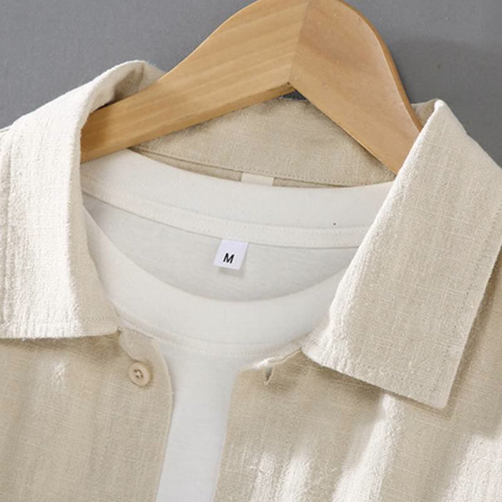 Buddha Stones Spring Fall Casual Minimalist Button-Up Solid Ramie Shirt Pants Men's Meditation Cloth With Pockets - image 5